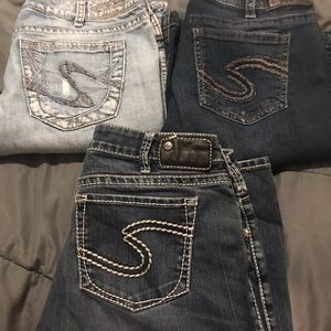 3 pairs of silver jeans